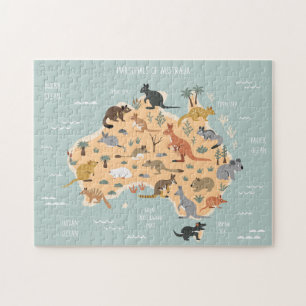Puzzle Carte des enfants de marsupiaux australiens