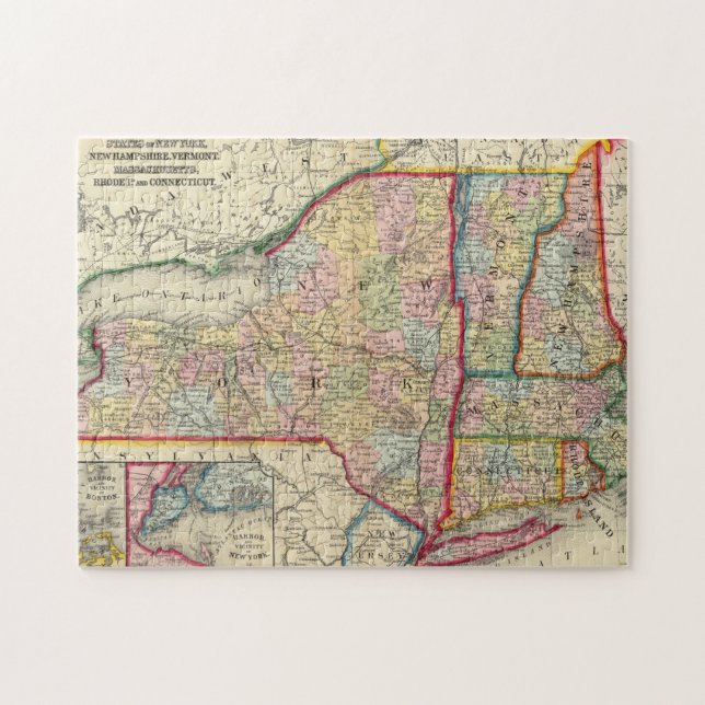 Puzzle Carte Des États De New York (Horizontal)