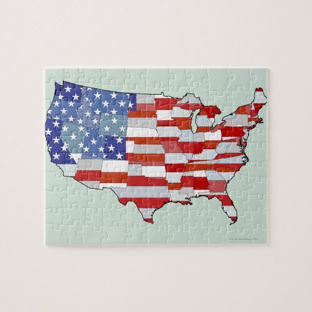 Puzzle Carte des États-Unis d'Amérique (Horizontal)