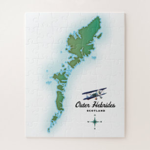 Puzzle Carte des Hébrides extérieures Écosse
