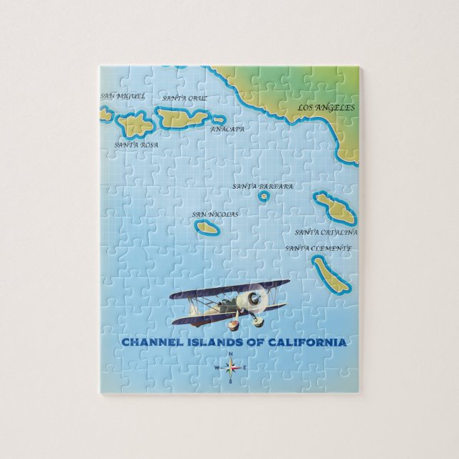 Puzzle Carte des îles Anglo-Normandes de Californie (Vertical)