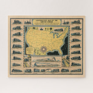 Puzzle Carte des locomotives des États-Unis