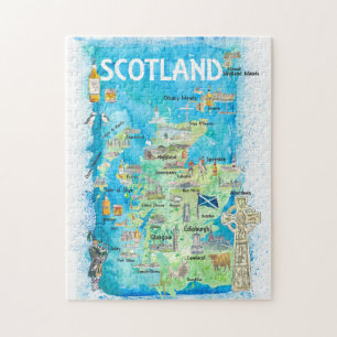 Puzzle Carte des voyages en Écosse