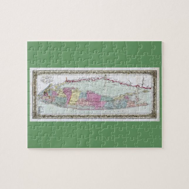 Puzzle Carte des voyageurs de Long Island, 1855-1857 (Horizontal)
