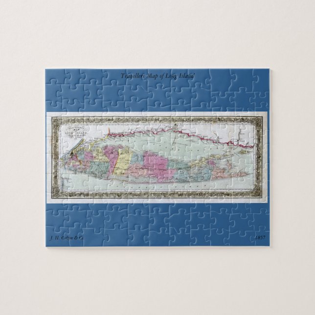 Puzzle Carte des voyageurs de Long Island, 1855-1857 (Horizontal)