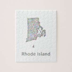 Puzzle Carte d'Île de Rhode
