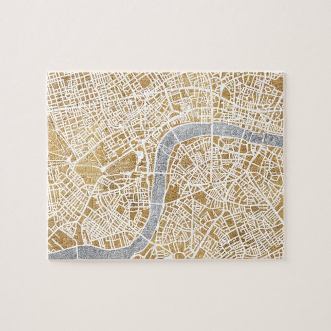 Puzzle Carte dorée de ville de Londres (Horizontal)