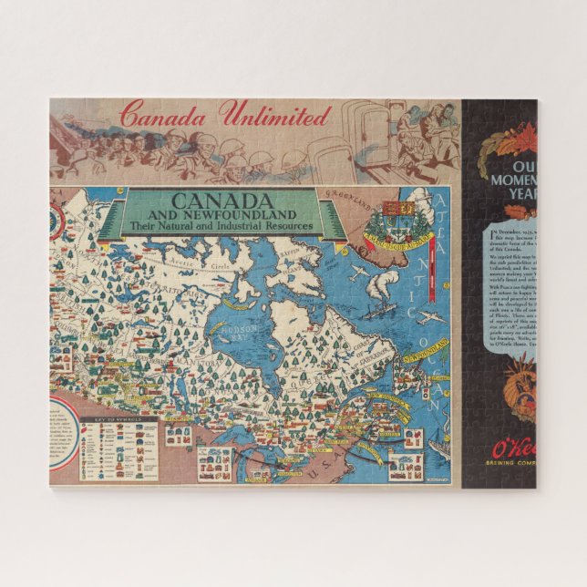 Puzzle Carte du Canada - Ressources naturelles et industr (Horizontal)