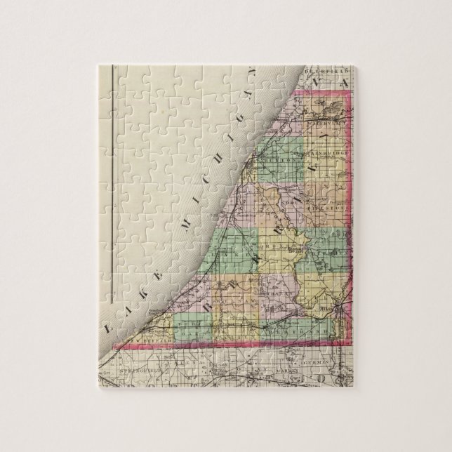 Puzzle Carte du comté de Berrien, Michigan (Vertical)