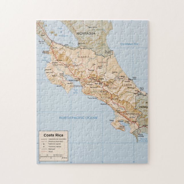 Puzzle Carte du Costa Rica (1987) (Vertical)
