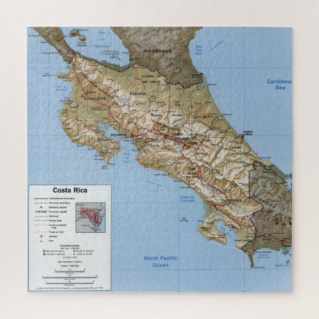 Puzzle Carte du Costa Rica (1991) (Vertical)