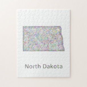 Puzzle Carte du Dakota du Nord
