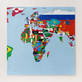 Puzzle Carte du drapeau du monde 2