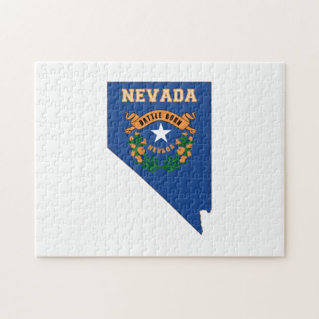Puzzle Carte du drapeau national du Nevada (Horizontal)