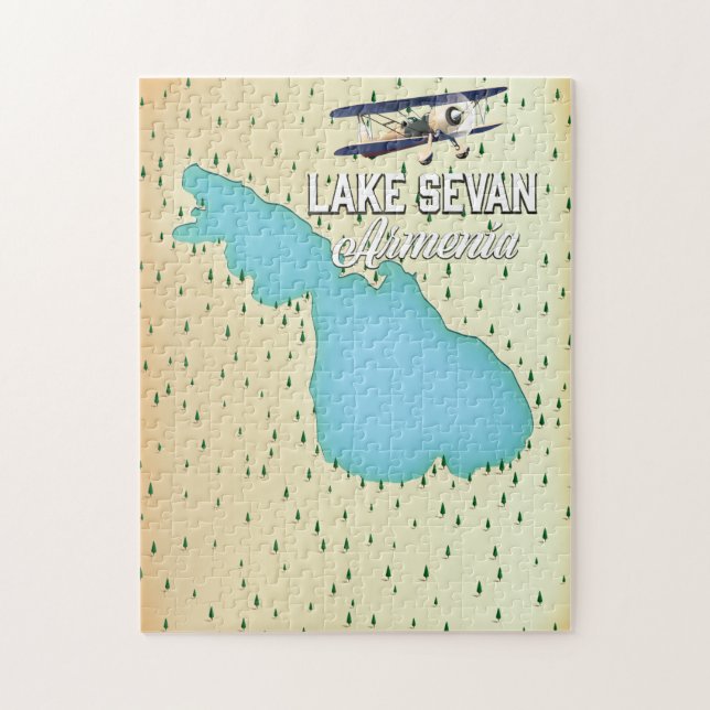 Puzzle Carte du lac Sevan Arménie (Vertical)