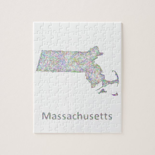 Puzzle Carte du Massachusetts (Vertical)