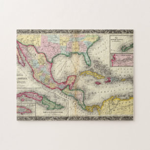 Puzzle Carte Du Mexique, Amérique Centrale