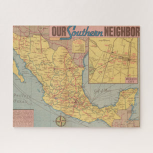 Puzzle Carte du Mexique - "Notre voisin du sud"