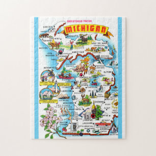 Puzzle Carte du Michigan 11x14