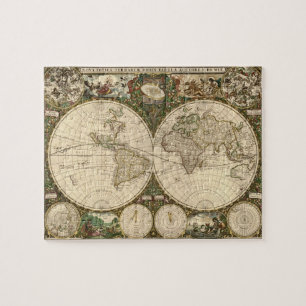 Puzzle Carte du monde 1660 par Frederick de Wit