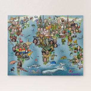 Puzzle Carte du monde amusant