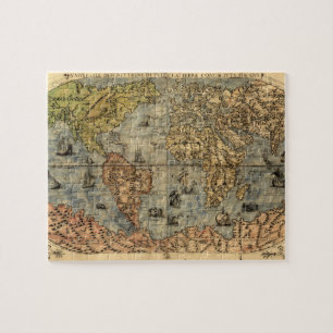 Puzzle Carte du monde Atlas historique Vintage