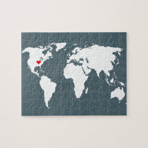 Puzzle Carte du monde. bleu et blanc