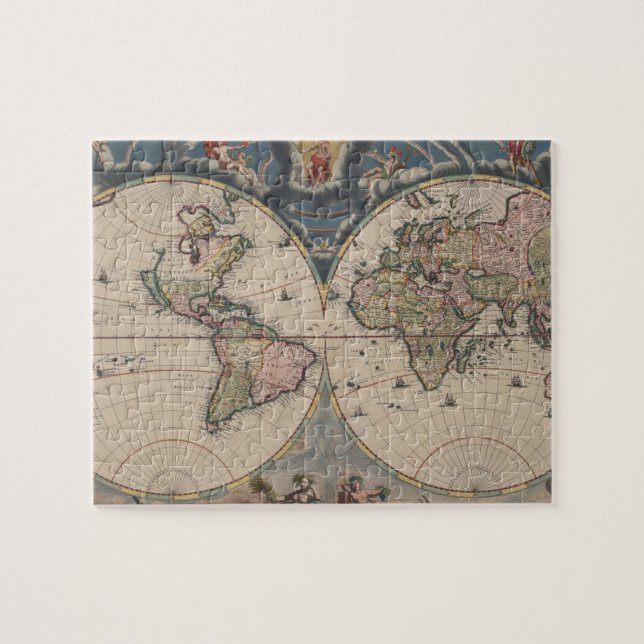 Puzzle Carte du monde Globe Travel Antique (Horizontal)
