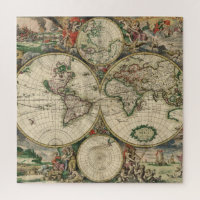 Carte du monde illustrée vintage