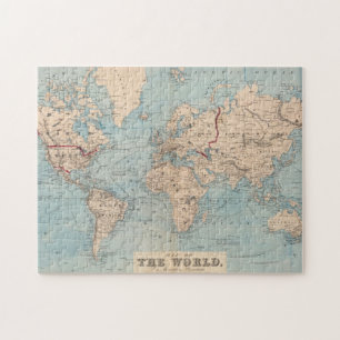 Puzzle Carte du monde sur la projection de Mercator