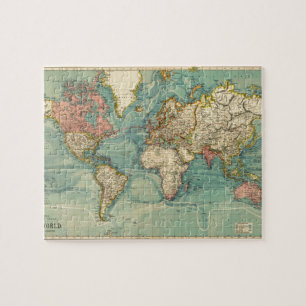 Puzzle Carte du monde vintage