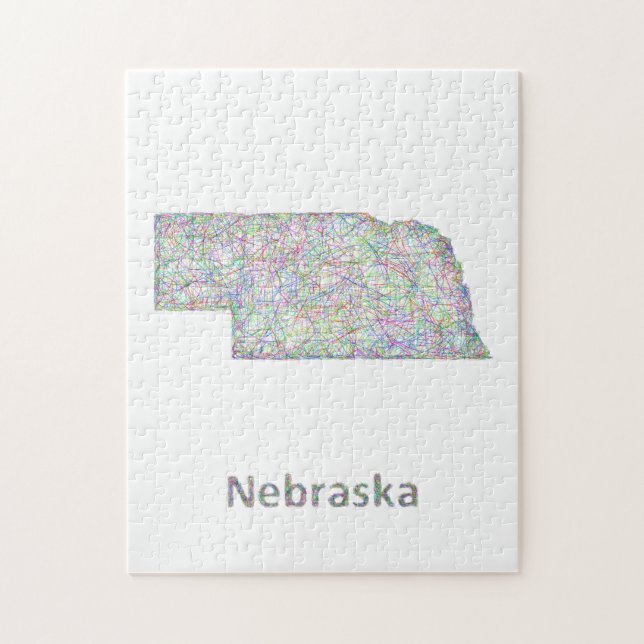 Puzzle Carte du Nébraska (Vertical)