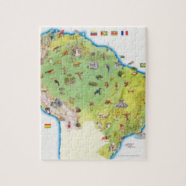 Puzzle Carte du nord de l'Amérique du Sud (Vertical)