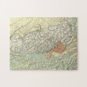 Puzzle Carte du parc national des Great Smoky Mountains (