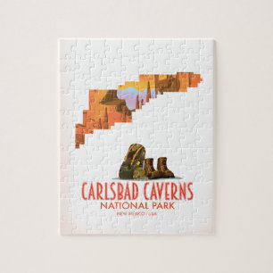 Puzzle carte du parc national des grottes de Carlsbad au 
