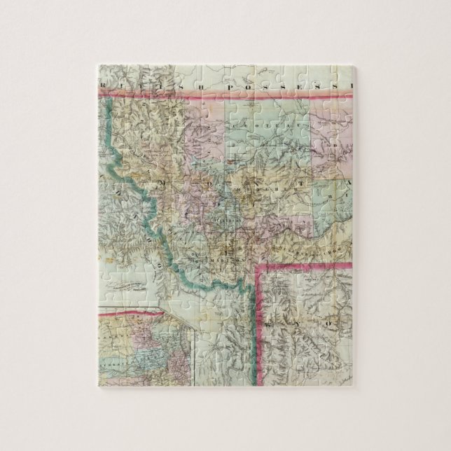 Puzzle Carte Du Territoire Du Montana (Vertical)