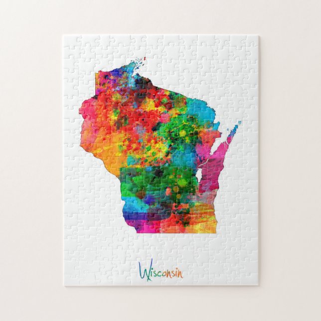 Puzzle Carte du Wisconsin (Vertical)