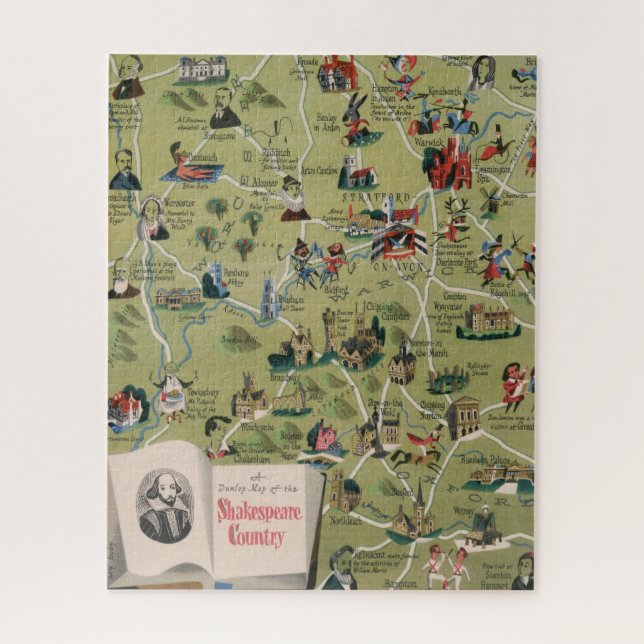 Puzzle Carte Dunlop du pays de Shakespeare, Angleterre (Vertical)