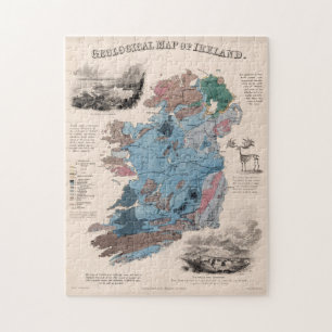 Puzzle Carte géologique Vintage de l'Irlande (1850)