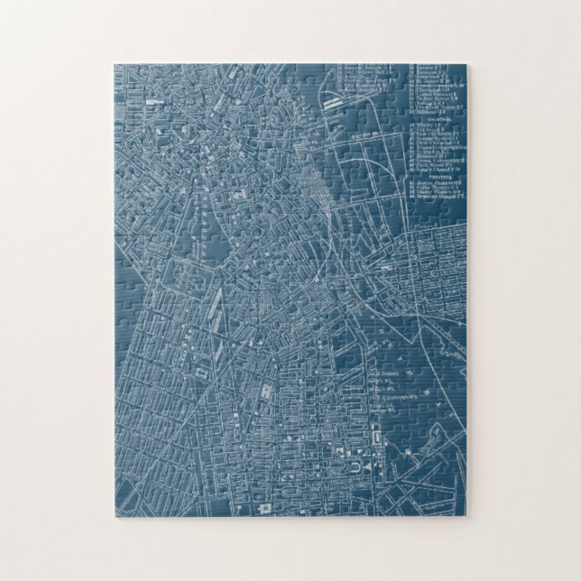 Puzzle Carte graphique de Boston (Vertical)