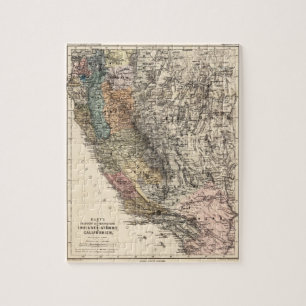 Puzzle Carte historique de Californie vintage USA