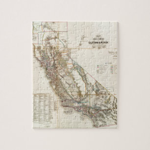Puzzle Carte historique de la Californie vintage Nevada U