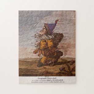 Puzzle Carte illustrative vintage de l'Écosse (1794)