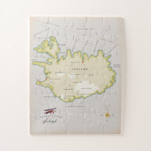 Puzzle Carte illustrée de l'Islande