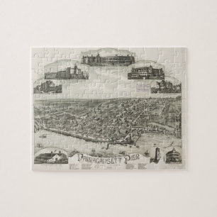 Puzzle Carte imagée vintage de Narragansett RI (1888)