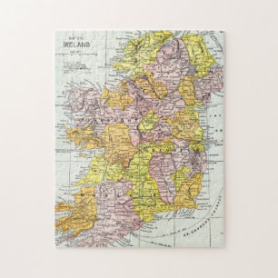 Puzzle CARTE : L'IRLANDE, c1890