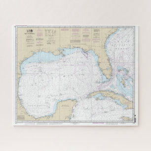 Puzzle Carte marine authentique du golfe du Mexique