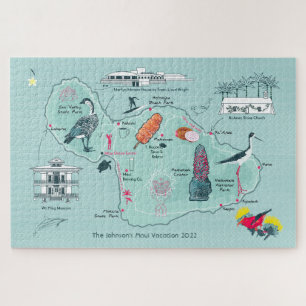 Puzzle Carte personnalisable de Maui, Hawaii Jigsaw Puzzl