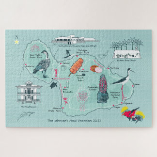 Puzzle Carte personnalisable de Maui, Hawaii Jigsaw Puzzl