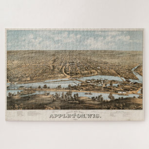 Puzzle Carte picturale Vintage d'Appleton WI (1874)